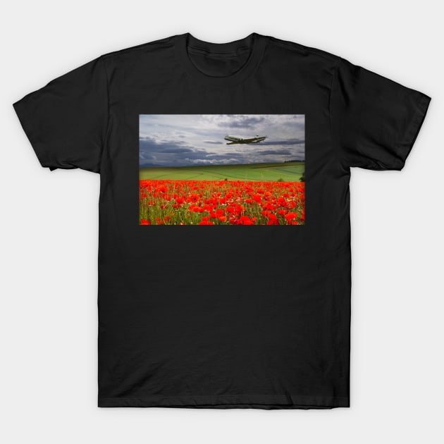 RAF Nimrod Poppy Pass T-Shirt by aviationart